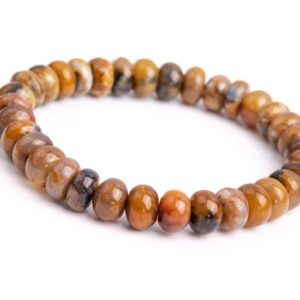 Shop Pietersite Bracelets! ONLY ONE 8-9×3-6MM Pietersite Beads Yellow Brown Bracelet Grade AA Genuine Natural Rondelle Gemstone 7" (118534h-4039) | Natural genuine Pietersite bracelets. Buy crystal jewelry, handmade handcrafted artisan jewelry for women.  Unique handmade gift ideas. #jewelry #beadedbracelets #beadedjewelry #gift #shopping #handmadejewelry #fashion #style #product #bracelets #affiliate #ad