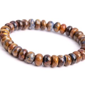 Shop Pietersite Bracelets! ONLY ONE 8×4-5MM Pietersite Beads Brown Bracelet Grade AAA Genuine Natural Rondelle Gemstone 7" (118536h-4039) | Natural genuine Pietersite bracelets. Buy crystal jewelry, handmade handcrafted artisan jewelry for women.  Unique handmade gift ideas. #jewelry #beadedbracelets #beadedjewelry #gift #shopping #handmadejewelry #fashion #style #product #bracelets #affiliate #ad