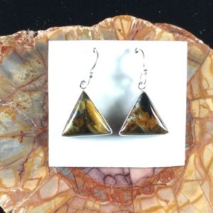 Pietersite   Earrings in Sterling Silver, 15x15x15 mm. | Natural genuine Pietersite earrings. Buy crystal jewelry, handmade handcrafted artisan jewelry for women.  Unique handmade gift ideas. #jewelry #beadedearrings #beadedjewelry #gift #shopping #handmadejewelry #fashion #style #product #earrings #affiliate #ad