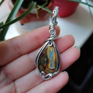 Shop Pietersite Jewelry! Pietersite necklace, pietersite pendant, crystal necklace, gemstone pendant, wire wrap, gift for her, natural gemstone | Natural genuine Pietersite jewelry. Buy crystal jewelry, handmade handcrafted artisan jewelry for women.  Unique handmade gift ideas. #jewelry #beadedjewelry #beadedjewelry #gift #shopping #handmadejewelry #fashion #style #product #jewelry #affiliate #ad