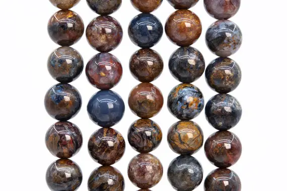 Genuine Natural Pietersite Gemstone Beads 9mm Blue Brown Round Aa Quality Loose Beads (112671)