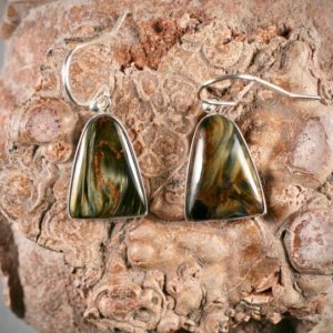 Pietersite sterling silver earrings/fishhook earrings | Natural genuine Pietersite earrings. Buy crystal jewelry, handmade handcrafted artisan jewelry for women.  Unique handmade gift ideas. #jewelry #beadedearrings #beadedjewelry #gift #shopping #handmadejewelry #fashion #style #product #earrings #affiliate #ad