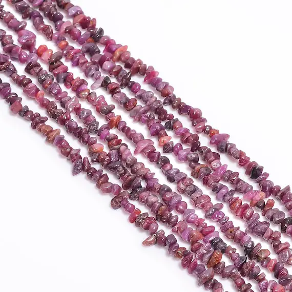 Pink Ruby Chip Beads Strand, Semi Precious, Gemstone Chips, Beads, Jewelry Making Fancy Shape Uncut Beads 5x4 8x6 Mm Strand 34"