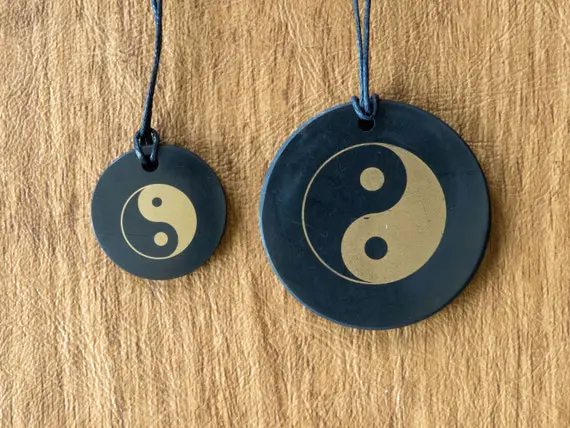Polished Yin Yang Shungite Pendant - Shungite Necklace And Jewelry For 5g Emf Shielding, Blocking, And Protection