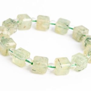 Shop Prehnite Bracelets! 9-10MM Epidote In Prehnite Beads Yellow Green Bracelet Grade AAA Genuine Natural Beveled Edge Faceted Cube Gemstone 7.5" (118506h-4038) | Natural genuine Prehnite bracelets. Buy crystal jewelry, handmade handcrafted artisan jewelry for women.  Unique handmade gift ideas. #jewelry #beadedbracelets #beadedjewelry #gift #shopping #handmadejewelry #fashion #style #product #bracelets #affiliate #ad