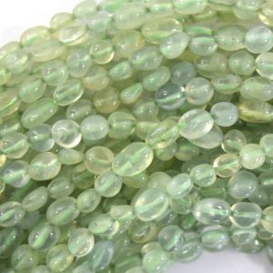 Shop Prehnite Chip & Nugget Beads! 6mm – 8mm natural green prehnite pebble nugget beads 15.5" strand | Natural genuine chip Prehnite beads for beading and jewelry making.  #jewelry #beads #beadedjewelry #diyjewelry #jewelrymaking #beadstore #beading #affiliate #ad