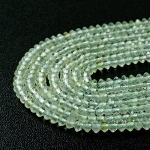 Shop Prehnite Faceted Beads! 4x3MM  Prehnite Gemstone Grade AAA Bicone Faceted Rondelle Saucer Loose Beads BULK LOT 1,2,6,12 and 50 (P2) | Natural genuine faceted Prehnite beads for beading and jewelry making.  #jewelry #beads #beadedjewelry #diyjewelry #jewelrymaking #beadstore #beading #affiliate #ad