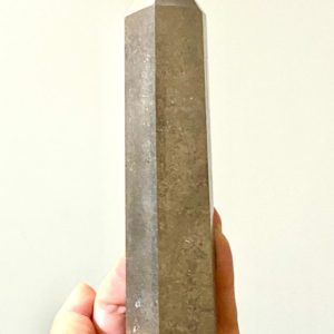 Shop Pyrite Points & Wands! Pyrite tower | Natural genuine stones & crystals in various shapes & sizes. Buy raw cut, tumbled, or polished gemstones for making jewelry or crystal healing energy vibration raising reiki stones. #crystals #gemstones #crystalhealing #crystalsandgemstones #energyhealing #affiliate #ad