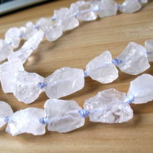 Clear Quartz Bead Raw Rough Clear Quartz Beads Healing Crystal s165 | Natural genuine chip Quartz beads for beading and jewelry making.  #jewelry #beads #beadedjewelry #diyjewelry #jewelrymaking #beadstore #beading #affiliate #ad