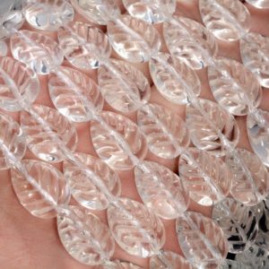 16X12mm White Rock Crystal Quartz Gemstone Grade AAA Carved Leaf Beads 14.5 inch Full Strand BULK LOT 1,2,6,12 and 50 (90187596-702 A) | Natural genuine other-shape Gemstone beads for beading and jewelry making.  #jewelry #beads #beadedjewelry #diyjewelry #jewelrymaking #beadstore #beading #affiliate #ad