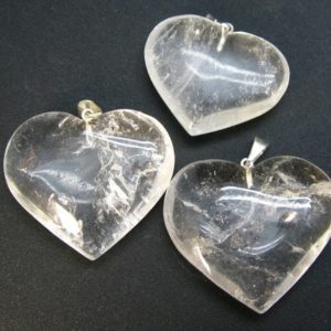 Shop Quartz Crystal Pendants! Set of 3 Natural Clear Quartz Crystal Heart Shaped Pendant From Brazil | Natural genuine Quartz pendants. Buy crystal jewelry, handmade handcrafted artisan jewelry for women.  Unique handmade gift ideas. #jewelry #beadedpendants #beadedjewelry #gift #shopping #handmadejewelry #fashion #style #product #pendants #affiliate #ad