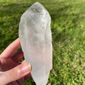 Shop Quartz Points & Wands! Large Lemurian Quartz wand Channel Point MLQP9 Table 2 | Natural genuine stones & crystals in various shapes & sizes. Buy raw cut, tumbled, or polished gemstones for making jewelry or crystal healing energy vibration raising reiki stones. #crystals #gemstones #crystalhealing #crystalsandgemstones #energyhealing #affiliate #ad