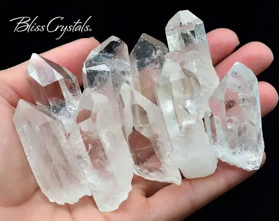 Set Of 2 Large Rough Clear Quartz Crystal Points  (1.5"+ Ea) Natural Stone Jewelry & Crafts Healing Crystal And Stone #qp02