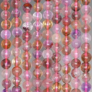 Shop Quartz Crystal Round Beads! 5mm Rare Auralite 23 Cacoxenite Grade AA Purple Pink Red Meditation Quartz Round Loose Beads 15.5" Full Strand (80004739-450) | Natural genuine round Quartz beads for beading and jewelry making.  #jewelry #beads #beadedjewelry #diyjewelry #jewelrymaking #beadstore #beading #affiliate #ad