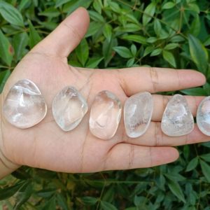Shop Tumbled Quartz Crystals & Pocket Stones! Clear Quartz Tumbled Stones 20-40mm (1"-1.5") | Natural genuine stones & crystals in various shapes & sizes. Buy raw cut, tumbled, or polished gemstones for making jewelry or crystal healing energy vibration raising reiki stones. #crystals #gemstones #crystalhealing #crystalsandgemstones #energyhealing #affiliate #ad