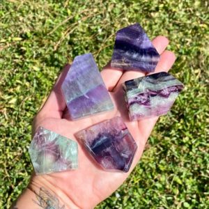 Rainbow Fluorite Slab: Chakra Healing Crystal Piece