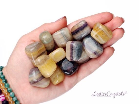 Rainbow Fluorite Tumbled Stone, Mental Clarity And Focus, Third Eye Ritual Gem