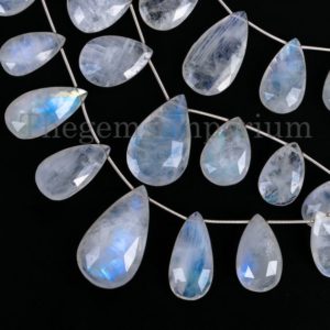 Rainbow Moonstone Faceted Pear  Beads, Rainbow Moonstone Briolette, Moonstone Pear Beads, Rainbow Moonstone Beads, Moonstone Faceted Beads | Natural genuine other-shape Rainbow Moonstone beads for beading and jewelry making.  #jewelry #beads #beadedjewelry #diyjewelry #jewelrymaking #beadstore #beading #affiliate #ad
