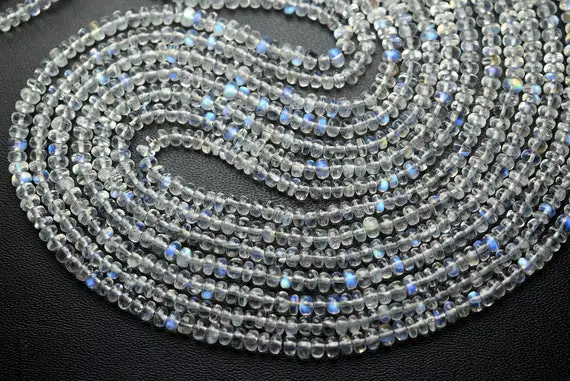 13 Inch Strand,finest Quality,rainbow Moonstone Smooth Rondelles,size.3.20mm