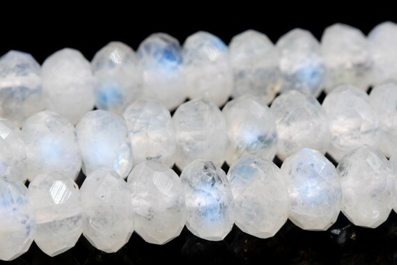7x4mm Translucent Rainbow Moonstone Beads India Grade Aa+ Genuine Natural Gemstone Rondelle Loose Beads 15"/7.5" Bulk Lot Options (111871)
