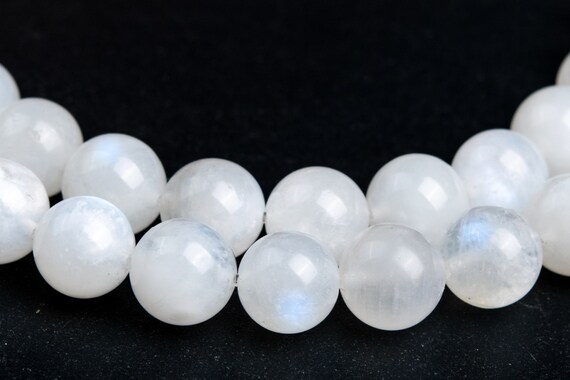 Genuine Natural Rainbow Moonstone Gemstone Beads 7mm White Round Aa Quality Loose Beads (116911)