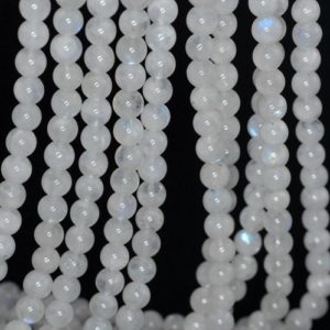 Shop Rainbow Moonstone Round Beads! 4-5mm Rainbow Moonstone Gemstone Grade A White Round 4-5mm Loose Beads 15.5 inch Full Strand (80001118-439) | Natural genuine round Rainbow Moonstone beads for beading and jewelry making.  #jewelry #beads #beadedjewelry #diyjewelry #jewelrymaking #beadstore #beading #affiliate #ad