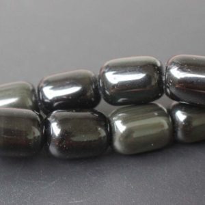 Shop Rainbow Obsidian Beads! Rainbow Obsidian Barrel Beads, Natural Smooth and Round Beads,15'' per strand 10x14mm | Natural genuine other-shape Rainbow Obsidian beads for beading and jewelry making.  #jewelry #beads #beadedjewelry #diyjewelry #jewelrymaking #beadstore #beading #affiliate #ad