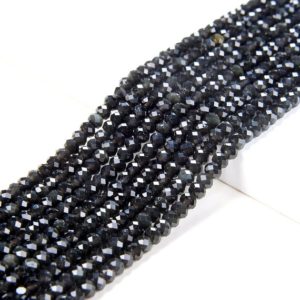 4X3MM Natural Rainbow Obsidian Gemstone Grade A Micro Faceted Rondelle Loose Beads (P36) | Natural genuine faceted Rainbow Obsidian beads for beading and jewelry making.  #jewelry #beads #beadedjewelry #diyjewelry #jewelrymaking #beadstore #beading #affiliate #ad