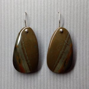 Shop Rainforest Jasper Earrings! Rhyolite and Sterling Silver Earrings Handmade by Chris Hay | Natural genuine Rainforest Jasper earrings. Buy crystal jewelry, handmade handcrafted artisan jewelry for women.  Unique handmade gift ideas. #jewelry #beadedearrings #beadedjewelry #gift #shopping #handmadejewelry #fashion #style #product #earrings #affiliate #ad