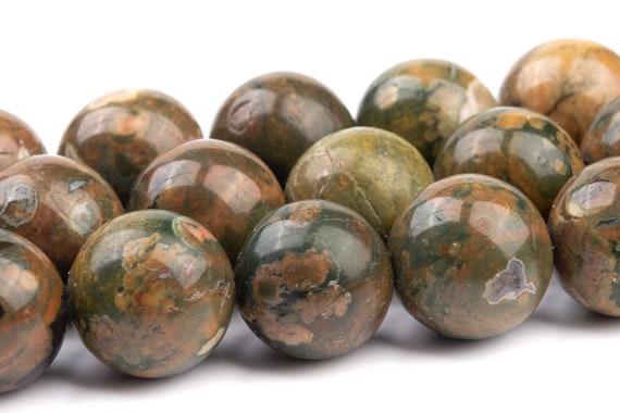 15-16mm Rainforest Rhyolite Beads Grade Aaa Genuine Natural Gemstone Full Strand Round Loose Beads 15.5"bulk Lot 1,3,5,10 And 50(103576-956)