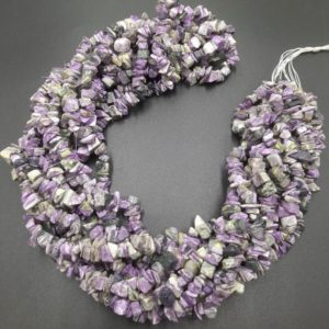 Shop Charoite Chip & Nugget Beads! 34" Natural Charoite Uncut Beads Chips Raw Gemstone Beads AAA Quality Nuggets Rough Smooth Beads Jewelry Making Crafts | Natural genuine chip Charoite beads for beading and jewelry making.  #jewelry #beads #beadedjewelry #diyjewelry #jewelrymaking #beadstore #beading #affiliate #ad