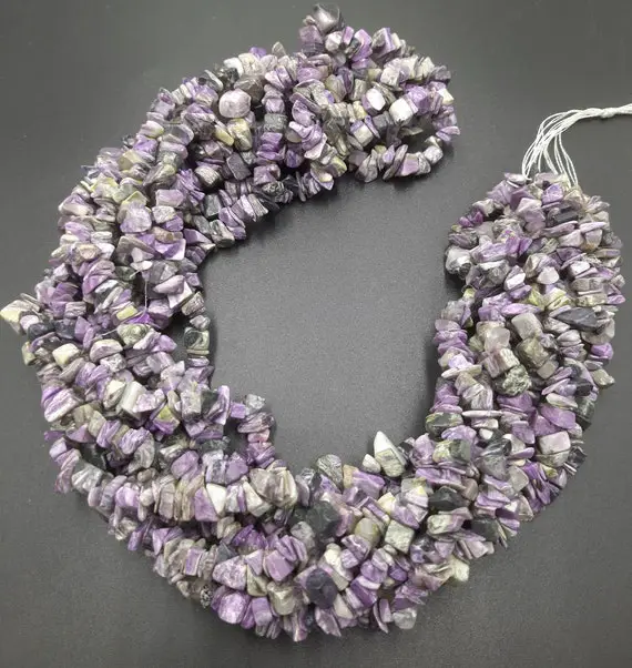 34" Natural Charoite Uncut Beads Chips Raw Gemstone Beads Aaa Quality Nuggets Rough Smooth Beads Jewelry Making Crafts