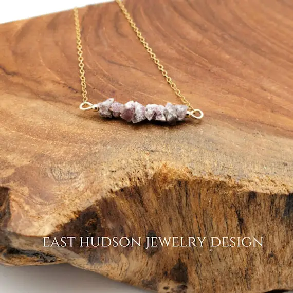 Raw Purple Lepidolite Necklace