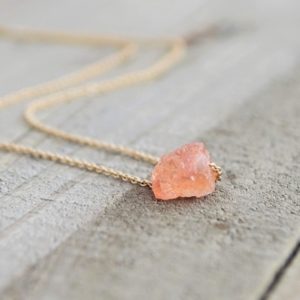 Raw Sunstone Necklace, Handmade Rough Gemstone Jewelry | Natural genuine Sunstone necklaces. Buy crystal jewelry, handmade handcrafted artisan jewelry for women.  Unique handmade gift ideas. #jewelry #beadednecklaces #beadedjewelry #gift #shopping #handmadejewelry #fashion #style #product #necklaces #affiliate #ad