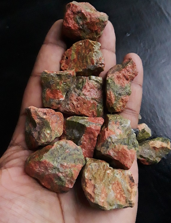 Raw Unakite Stones - Natural - Rough - Healing Crystals - Please Read Full Description