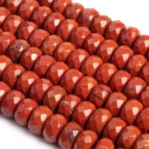 Shop Red Jasper Rondelle Beads! Red Jasper Beads Grade AAA Genuine Natural Gemstone Faceted Rondelle Loose Beads 10x6MM | Natural genuine rondelle Red Jasper beads for beading and jewelry making.  #jewelry #beads #beadedjewelry #diyjewelry #jewelrymaking #beadstore #beading #affiliate #ad