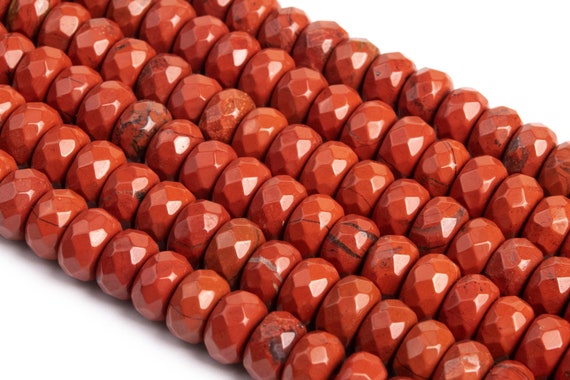 Red Jasper Beads Grade Aaa Genuine Natural Gemstone Faceted Rondelle Loose Beads 10x6mm