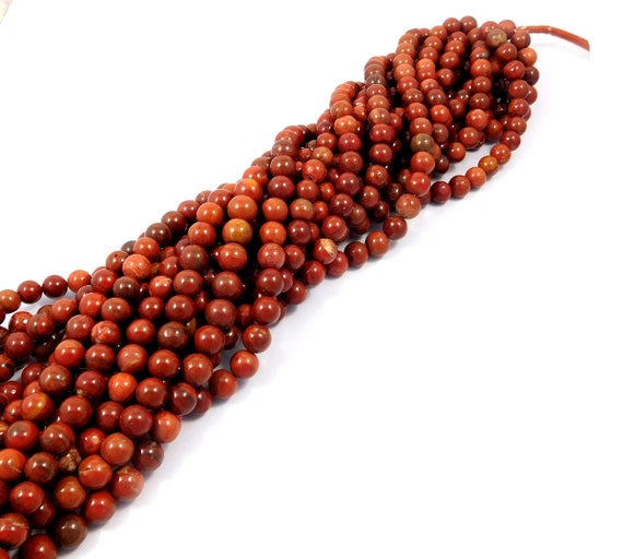 100% Natural Red Jasper Beads Strand, Loose Gemstone Beads, 6mm Round Beads, 13 Inches, Flash Smooth Beads, Gemstone Jewelry, Wholesale Lot