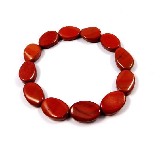 Red Jasper Bracelet, 100% Natural Gemstone Beads, Twisted Oval, Good Luck Bracelet, Glitter Rare Bracelet, Wholesale Lot, Gemstone Jewellery