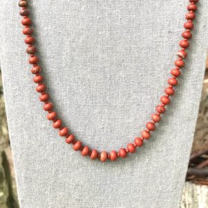 Shop Red Jasper Necklaces! Red Jasper with Red Creek Jasper Necklace | 25 Inch Matte Red Jasper Necklace | Natural Matte Red Jasper Rondelle Unisex Necklace 25 Inches | Natural genuine Red Jasper necklaces. Buy crystal jewelry, handmade handcrafted artisan jewelry for women.  Unique handmade gift ideas. #jewelry #beadednecklaces #beadedjewelry #gift #shopping #handmadejewelry #fashion #style #product #necklaces #affiliate #ad