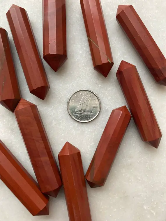 Red Jasper Double Terminated Vogel Wand 12-faceted