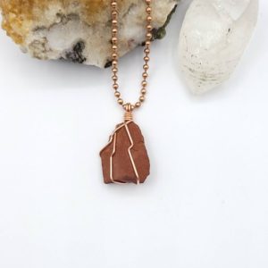 Shop Red Jasper Necklaces! Red Jasper Necklace, Copper Wire Wrapped Red Jasper Pendant | Natural genuine Red Jasper necklaces. Buy crystal jewelry, handmade handcrafted artisan jewelry for women.  Unique handmade gift ideas. #jewelry #beadednecklaces #beadedjewelry #gift #shopping #handmadejewelry #fashion #style #product #necklaces #affiliate #ad