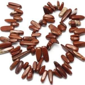Shop Red Jasper Chip & Nugget Beads! Red Jasper Nuggets Beads | Natural Gemstone  Beads | Sold by 15 Inch Strand | Size 5x13x4mm-8x30x8mm | Hole 1mm | Natural genuine chip Red Jasper beads for beading and jewelry making.  #jewelry #beads #beadedjewelry #diyjewelry #jewelrymaking #beadstore #beading #affiliate #ad