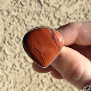 Shop Red Jasper Rings! Natural Red Jasper Ring* Sterling Silver Ring* Statement Ring* Gemstone Ring* Boho Ring* Size 9 1/2* Free Shipping* Gifts For Her | Natural genuine Red Jasper rings, simple unique handcrafted gemstone rings. #rings #jewelry #shopping #gift #handmade #fashion #style #affiliate #ad