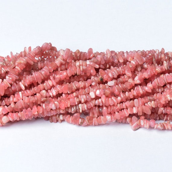 Rhodochrosite Chips Beads | Grade A | Natural Gemstone Loose Beads | Sold By 15 Inch Strand | Size 3x5mm