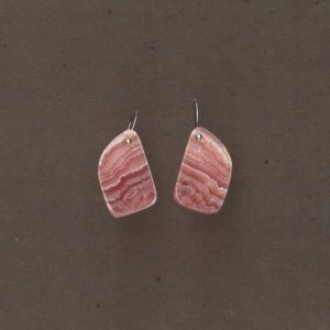 Shop Rhodochrosite Earrings! Rhodochrosite and Sterling Silver Earrings Handmade by Chris Hay | Natural genuine Rhodochrosite earrings. Buy crystal jewelry, handmade handcrafted artisan jewelry for women.  Unique handmade gift ideas. #jewelry #beadedearrings #beadedjewelry #gift #shopping #handmadejewelry #fashion #style #product #earrings #affiliate #ad