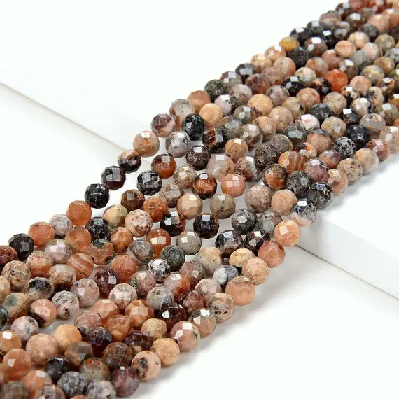 5mm Natural Argentina Rhodochrosite Gemstone Grade A Micro Faceted Round Beads 13 Inch Full Strand (80009448-p33)
