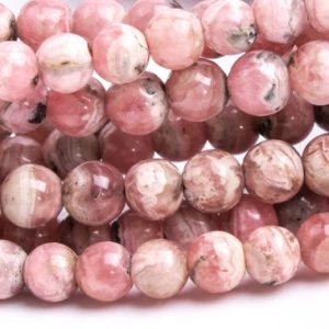 Shop Rhodochrosite Round Beads! Genuine Natural Argentina Rhodochrosite Gemstone Beads 5MM Gray Pink Round AA Quality Loose Beads (118337) | Natural genuine round Rhodochrosite beads for beading and jewelry making.  #jewelry #beads #beadedjewelry #diyjewelry #jewelrymaking #beadstore #beading #affiliate #ad