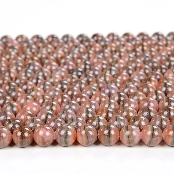 Natural Argentina Rhodochrosite Gemstone Grade Aa Round 4mm 5mm 6mm Beads (d63)