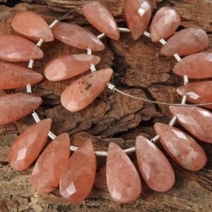 Shop Rhodochrosite Bead Shapes! Rhodochrosite Smooth Teardrop,Pink Color,Loose Bead,Handmade,Drop,Tear drop,For Making Jewelry,Handmade 100%Natural Gemstone 15X7 MM BSJ-CY3 | Natural genuine other-shape Rhodochrosite beads for beading and jewelry making.  #jewelry #beads #beadedjewelry #diyjewelry #jewelrymaking #beadstore #beading #affiliate #ad